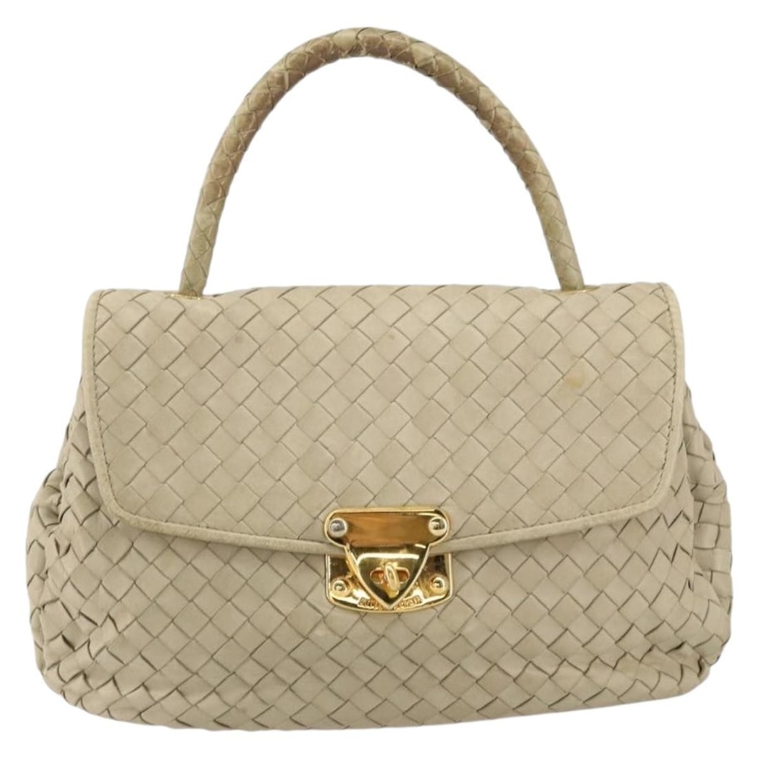 Beige Intrecciato Handbag by Bottega Veneta (1 of 2)