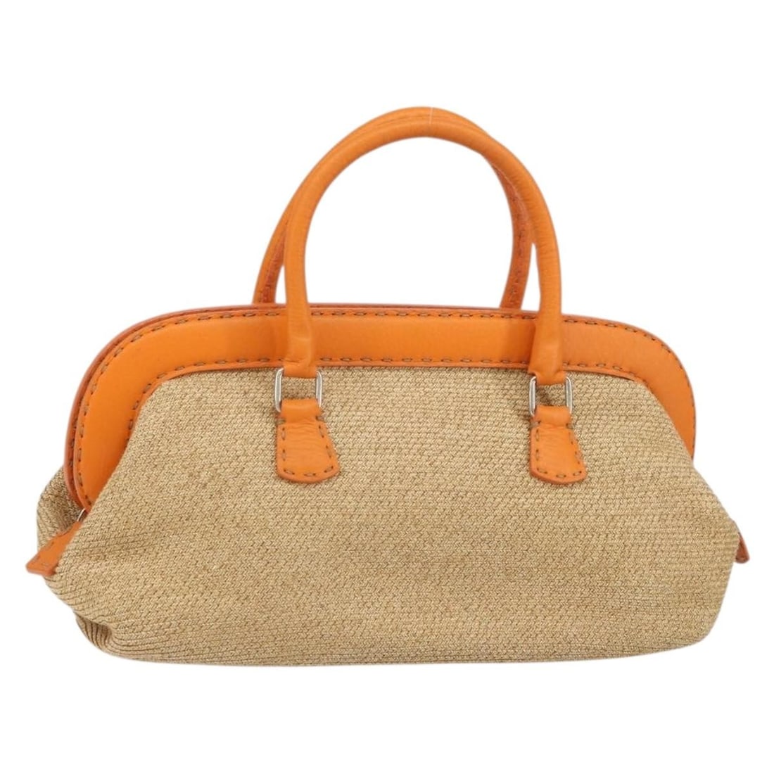 Beige Raffia and Wood Celeria Handbag by Fendi with Dust Bag (1 of 18)