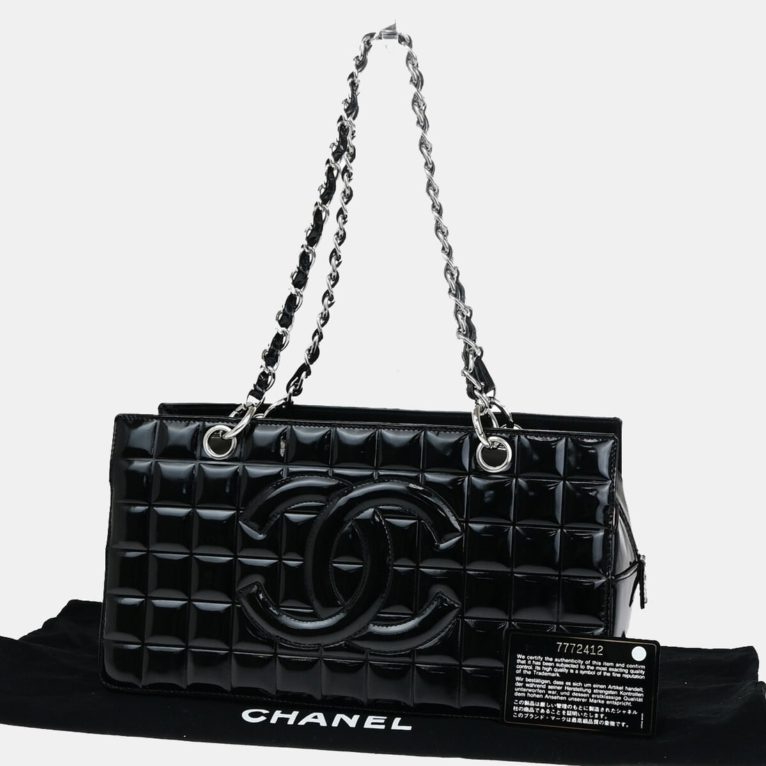 Black Chanel CC Chocolate Bar Shoulder Tote Bag (1 of 1)