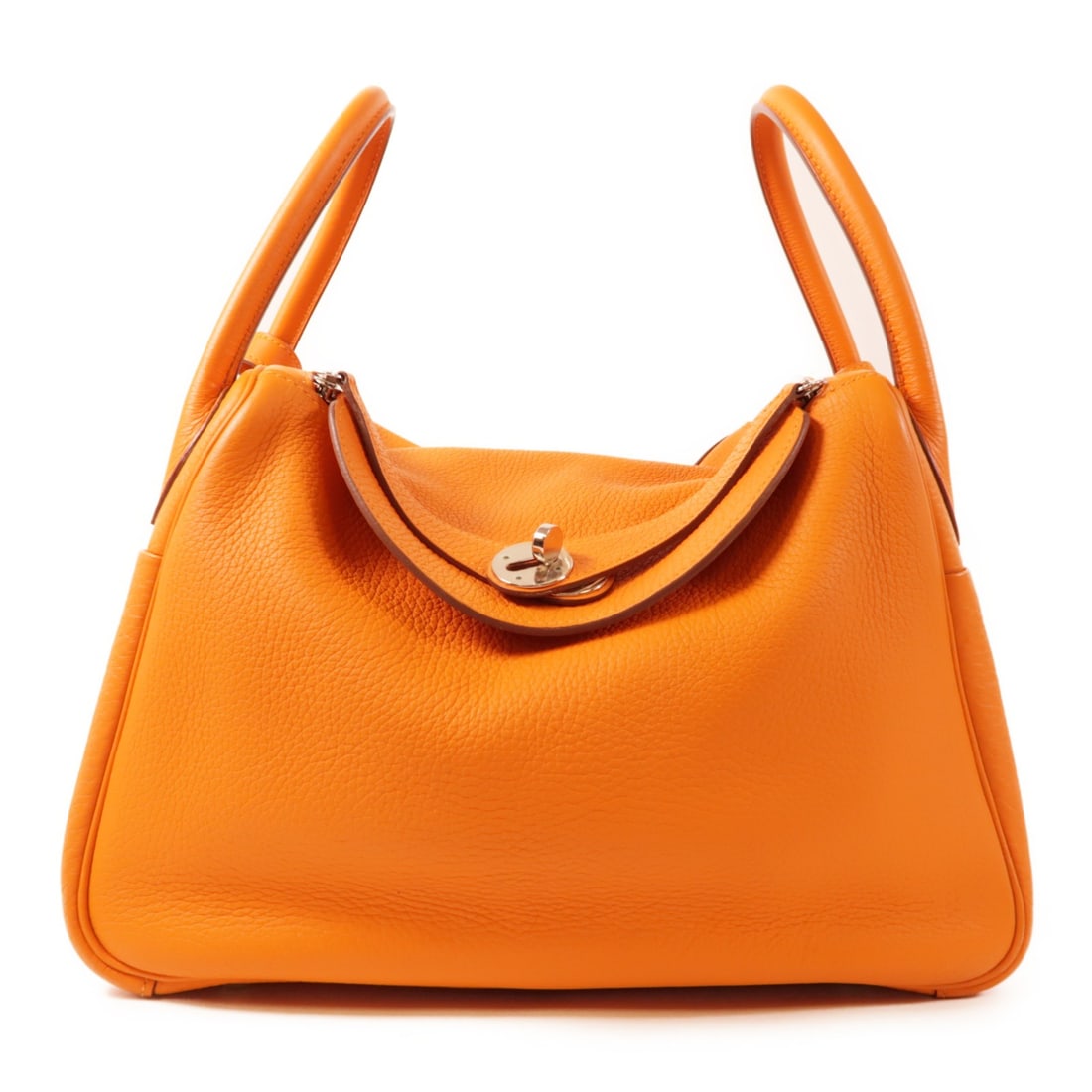 HERMES Lindy 30 2 Way Bag Orange Clemence Leather (1 of 13)