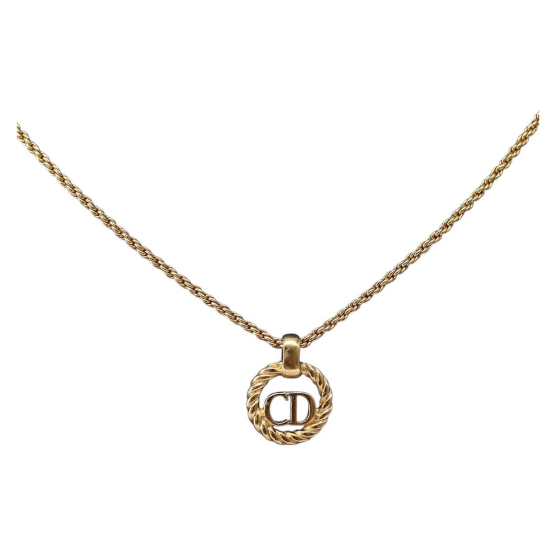 Christian Dior Gold Metal Necklace Authentic 143874 (1 of 15)