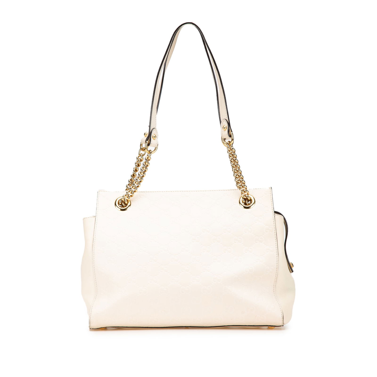 Gucci Medium Guccissima Soft Shoulder Bag White Leather (1 of 10)