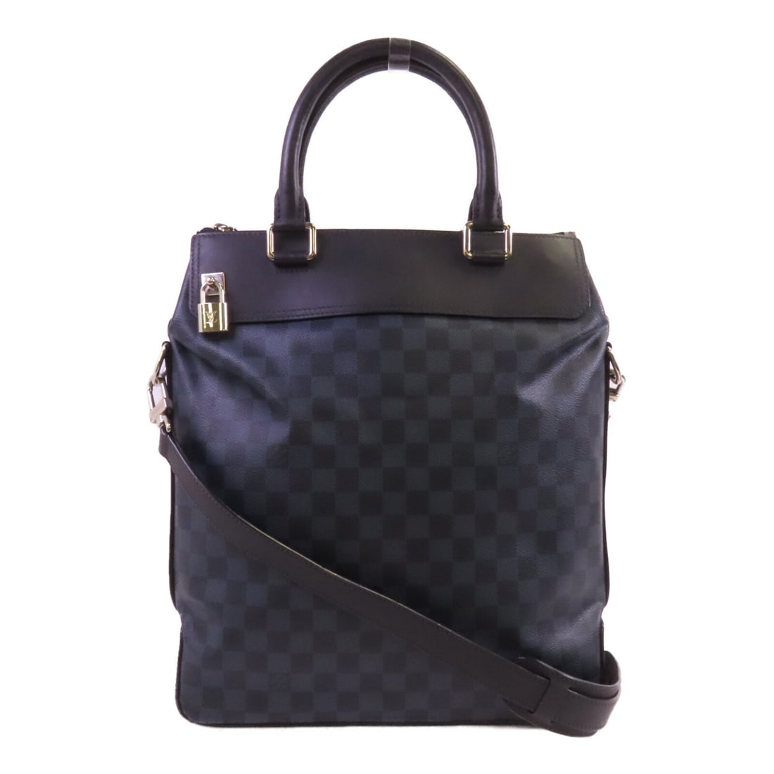 Navy Damier Cobalt Greenwich 2way Shoulder Bag by Louis Vuitton N41351: Navy Damier Cobalt Greenwich 2way Shoulder Bag by Louis Vuitton N41351 This Louis Vuitton Greenwich 2-way shoulder bag is crafted from navy PVC coated canvas in the Damier Cobalt pattern. The bag feat
