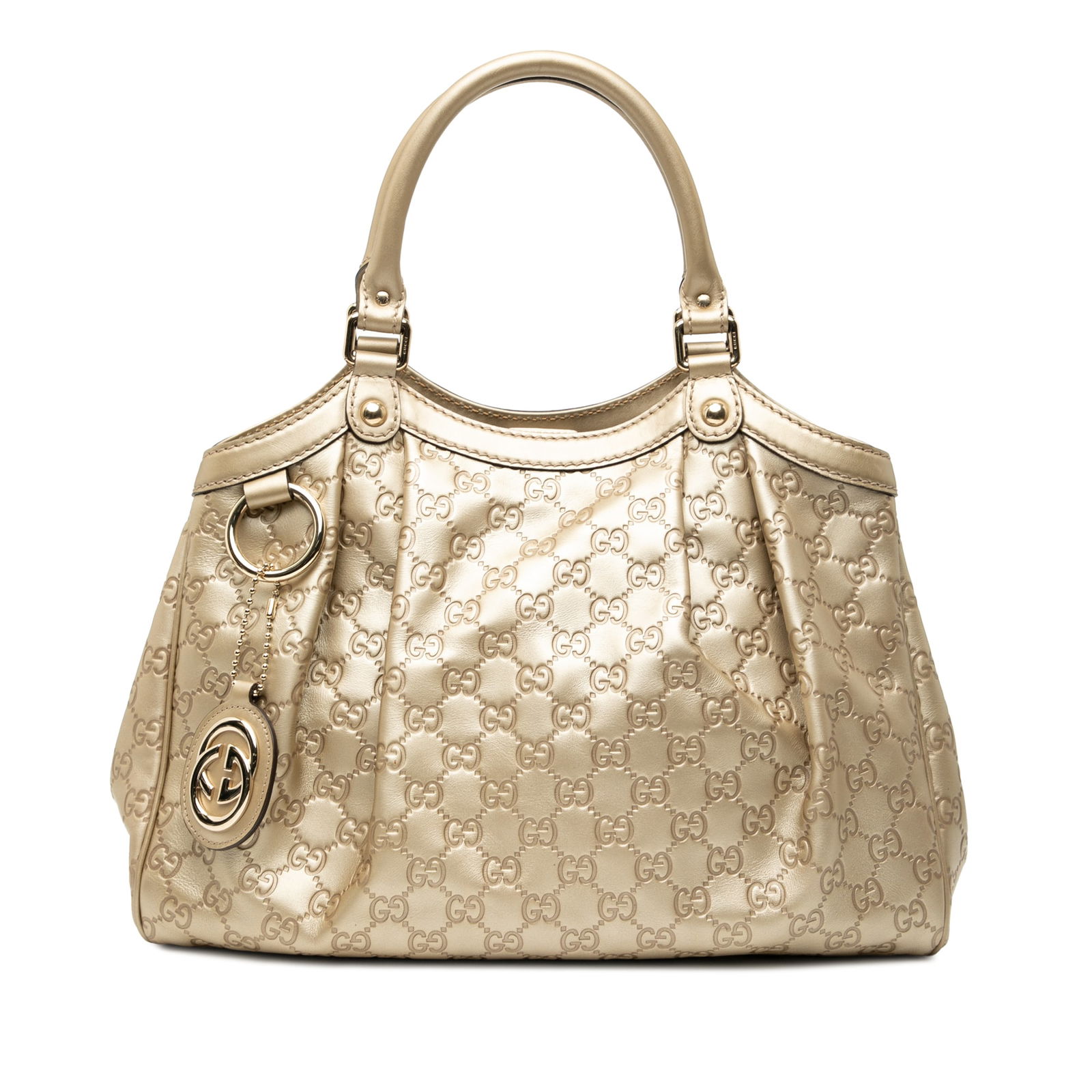 Gucci Medium Guccissima Sukey Tote Bag Leather Gold Italy (1 of 8)