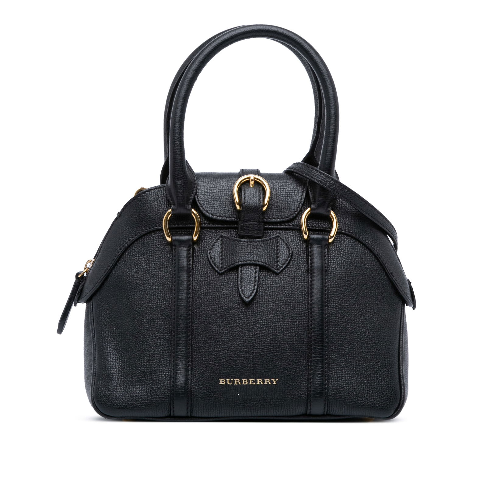 Burberry Small Leather Milverton Satchel Black Italy (1 of 13)