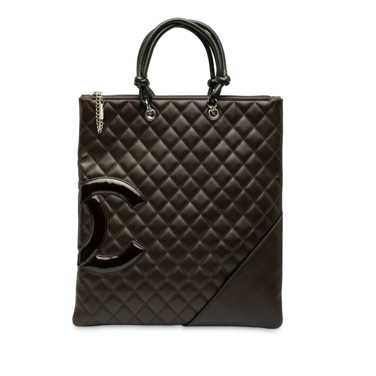 Chanel Quilted Lambskin Cambon Ligne Flat Tote Brown Leather Bag (1 of 8)
