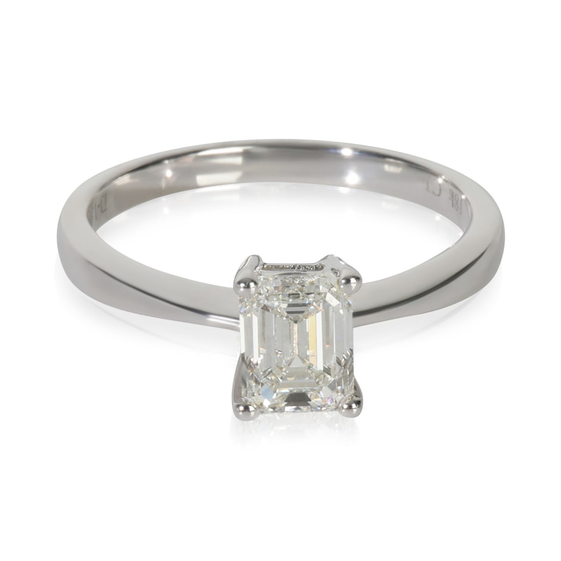 1 Carat Emerald Cut Diamond Engagement Ring in 18K White Gold with GIA Certificate (1 of 6)