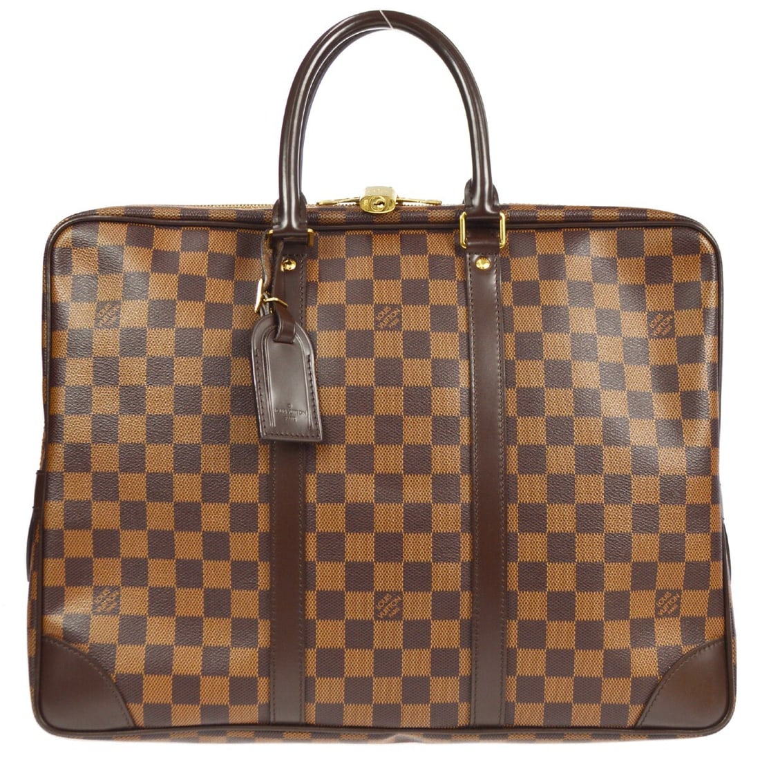 Louis Vuitton Damier Porte Documents Voyage Handbag N41124 Brown Canvas (1 of 9)