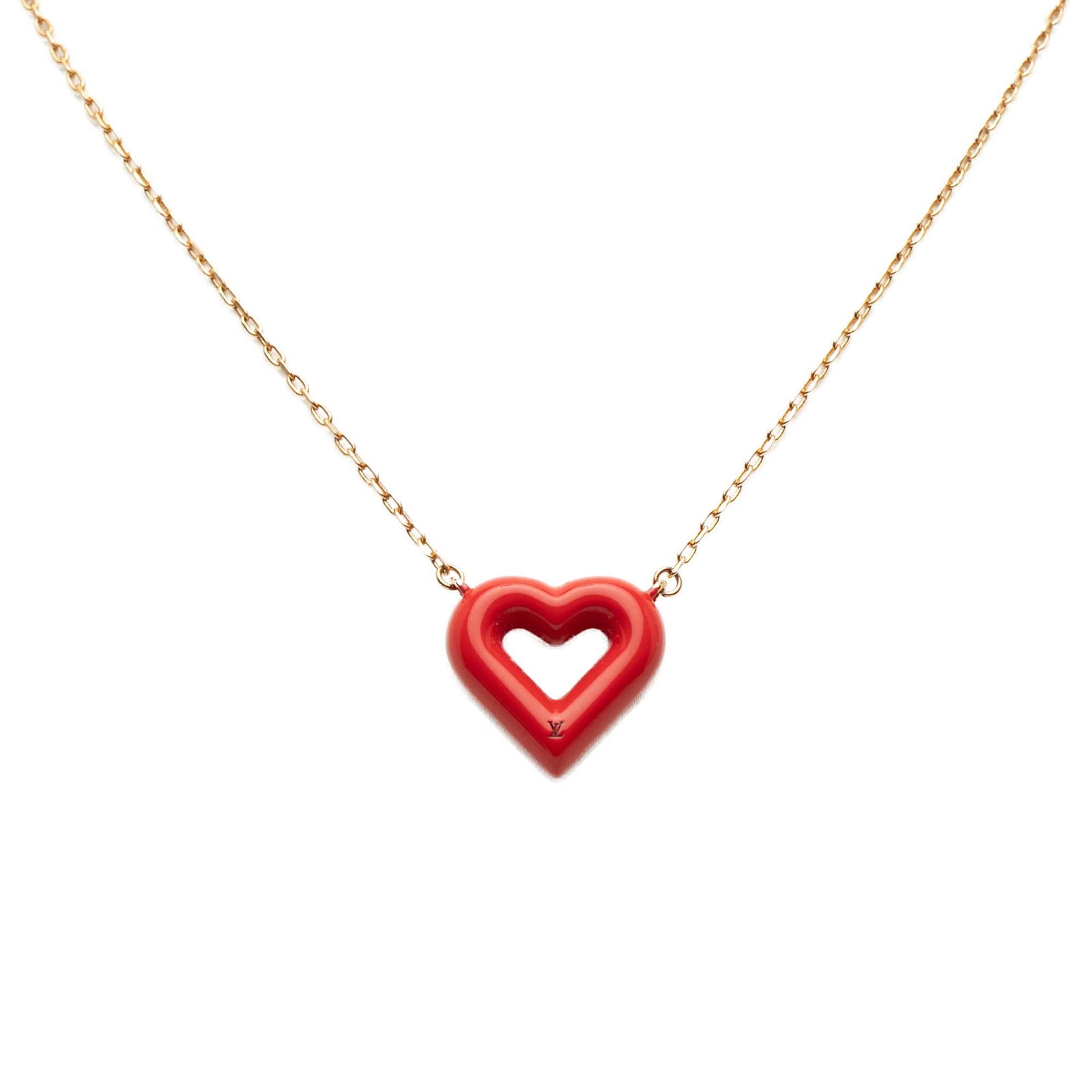Louis Vuitton Gold Plated Heart Pendant Necklace Italy (1 of 7)