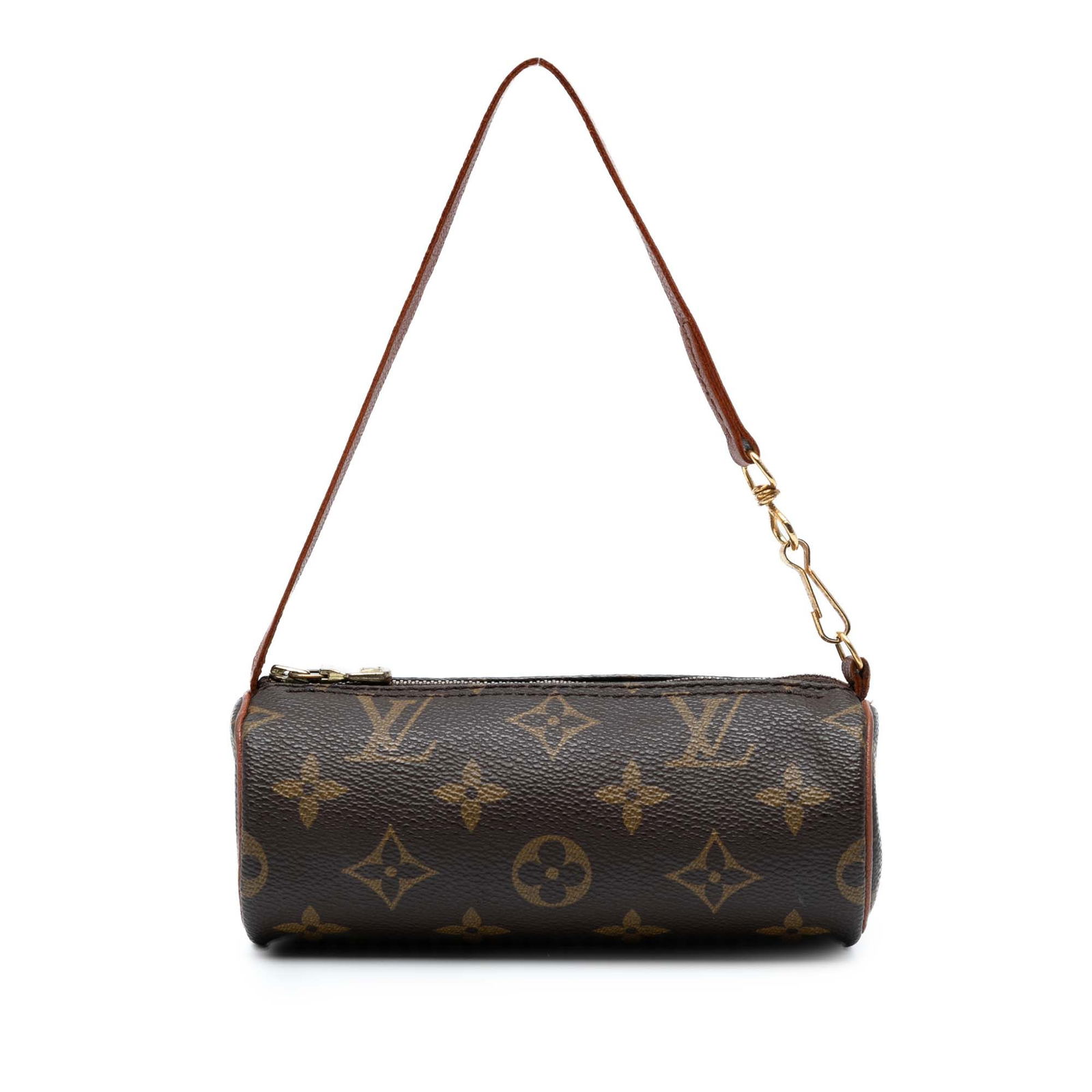 Louis Vuitton Monogram Papillon Pochette Bag in Brown: Louis Vuitton Monogram Papillon Pochette Bag in Brown Presenting the Louis Vuitton Monogram Papillon Pochette, a stylish accessory crafted from durable monogram canvas. This elegant bag features a det
