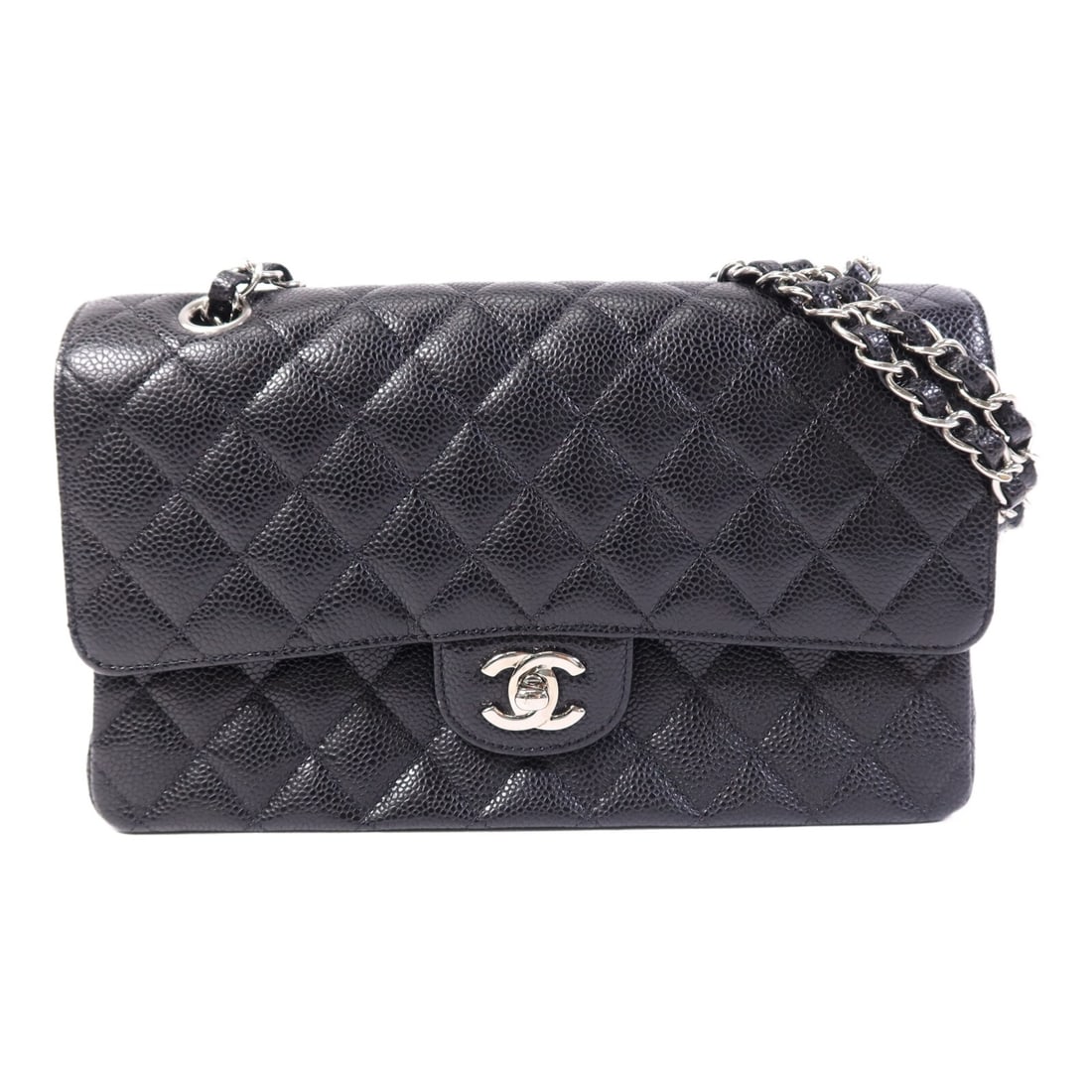 Chanel Classic Black 25cm Calfskin 2 Way Shoulder Bag A01112 (1 of 17)