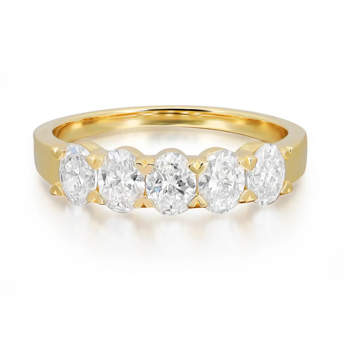 Rachel Koen 14K Yellow Gold Lab Grown Diamond Half Eternity Band Ring 1.06Ct (1 of 6)