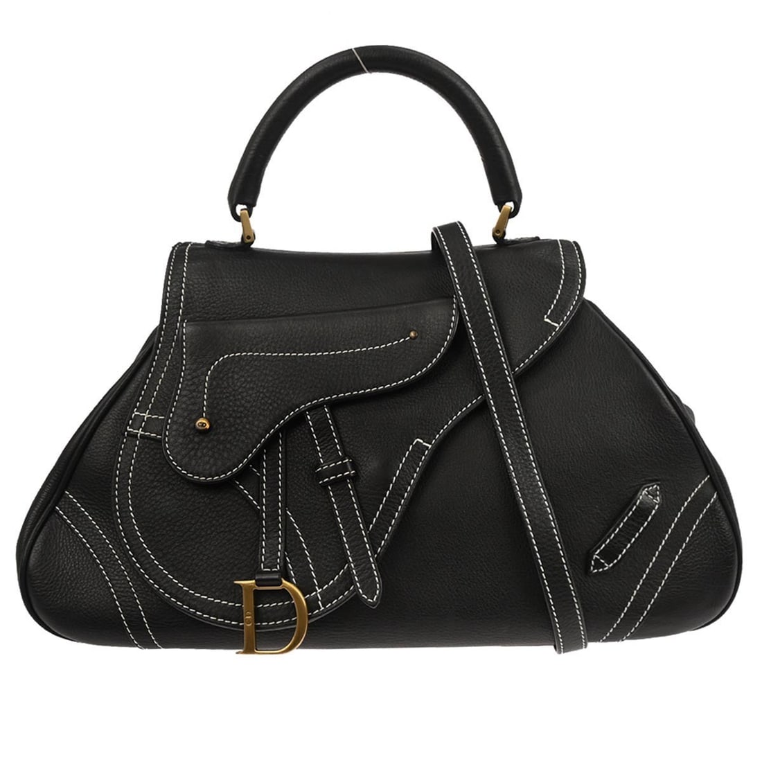 Dior Saddle Large Black Leather 2way Bag BOB0062 Italy (1 of 10)