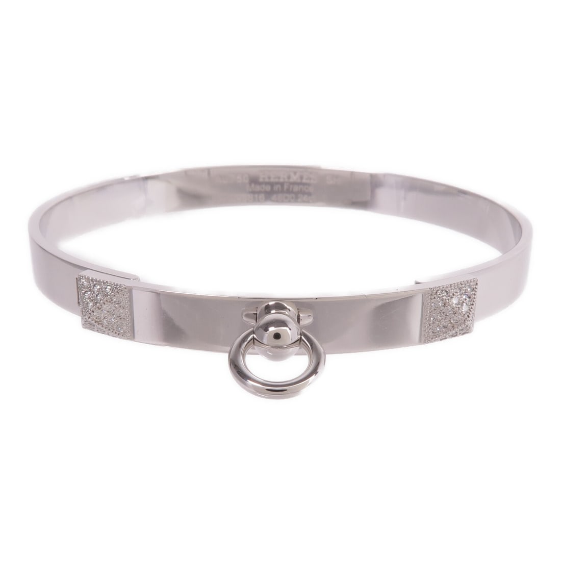 HERMES Collier de Chien Diamond Bracelet in 18K White Gold (1 of 10)