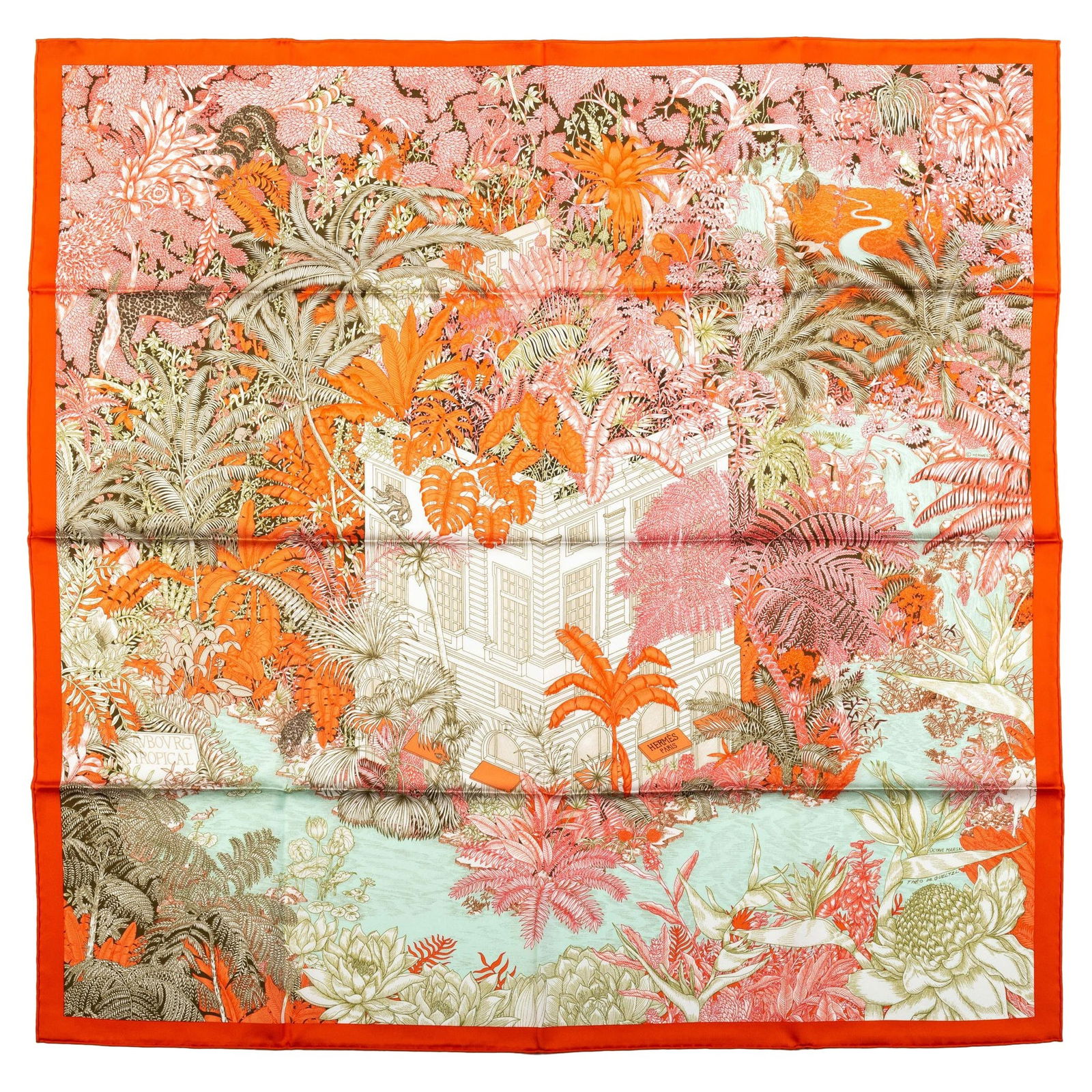 Hermes Tropical Garden Silk Scarf New in Box 35in (1 of 7)