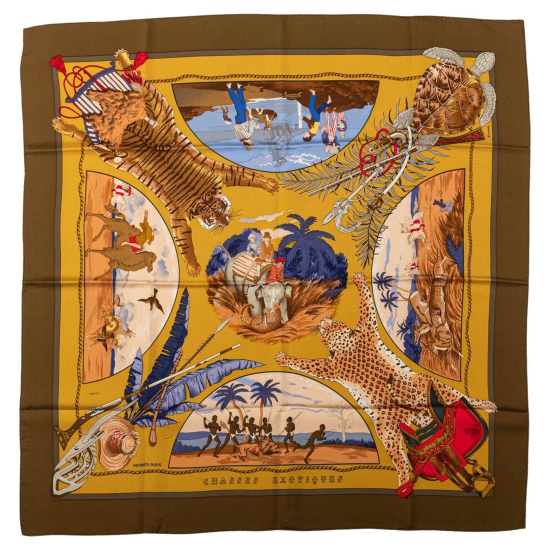 Hermes Chasse Exotiques by Dallet Silk Scarf 35x35 France (1 of 5)