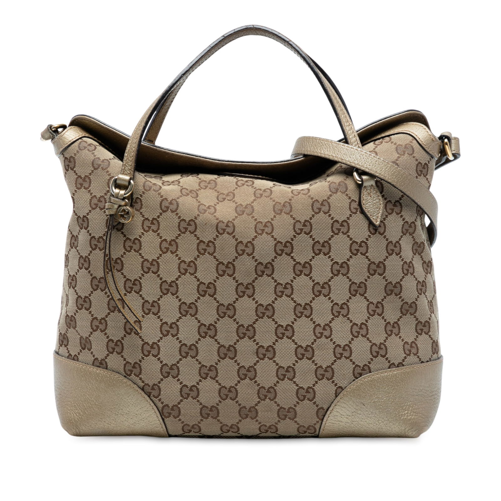 Gucci Medium GG Canvas Bree Satchel with Leather Trim (1 of 8)