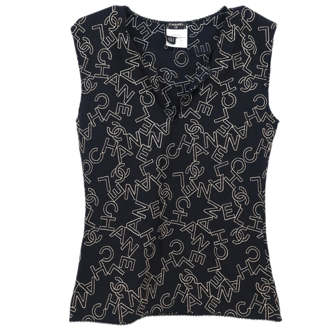 Chanel Black Sleeveless Tank Top 05A Size 40 (1 of 10)
