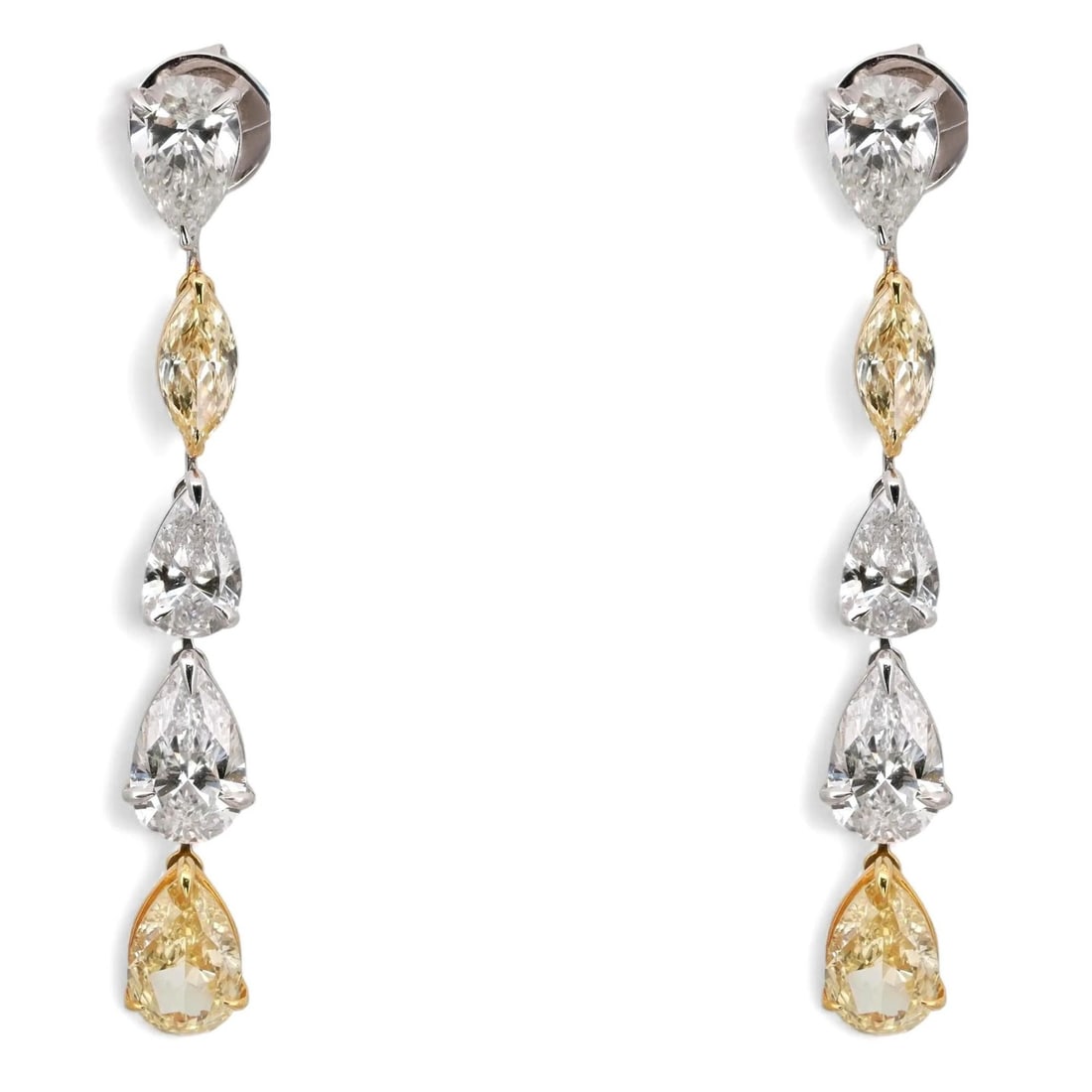 Rachel Koen 14K Gold Long Drop Earrings with 9.31Ctw Lab Grown Diamonds (1 of 4)