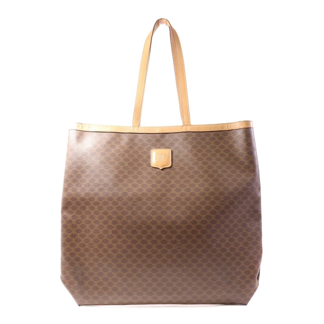 CELINE Brown Coated Canvas Tote Shoulder Bag GHW (1 of 14)
