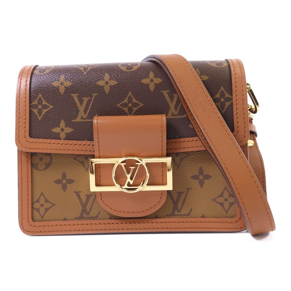 LOUIS VUITTON Mini Dauphine Shoulder Bag M45959 Monogram Reverse Brown (1 of 16)