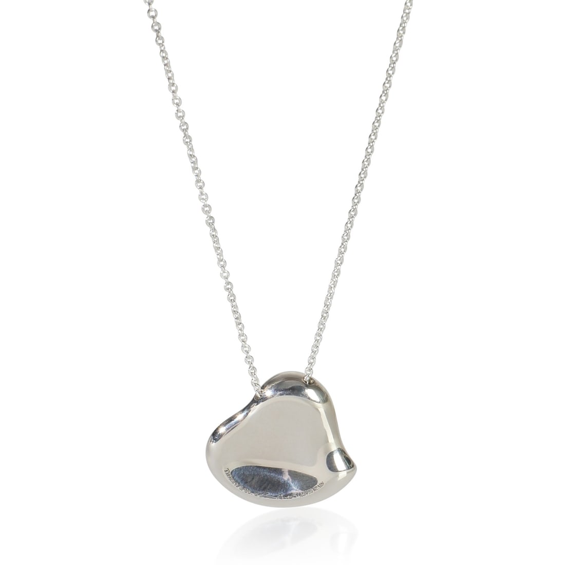 Elsa Peretti Full Heart Sterling Pendant by Tiffany with Box: Elsa Peretti Full Heart Sterling Pendant by Tiffany with Box This Tiffany & Co. Elsa Peretti Full Heart pendant is crafted from sterling silver and features a classic heart-shaped design. The necklace