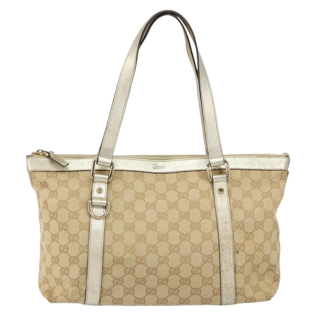 Gucci Abbey Beige Canvas Tote Bag (1 of 2)