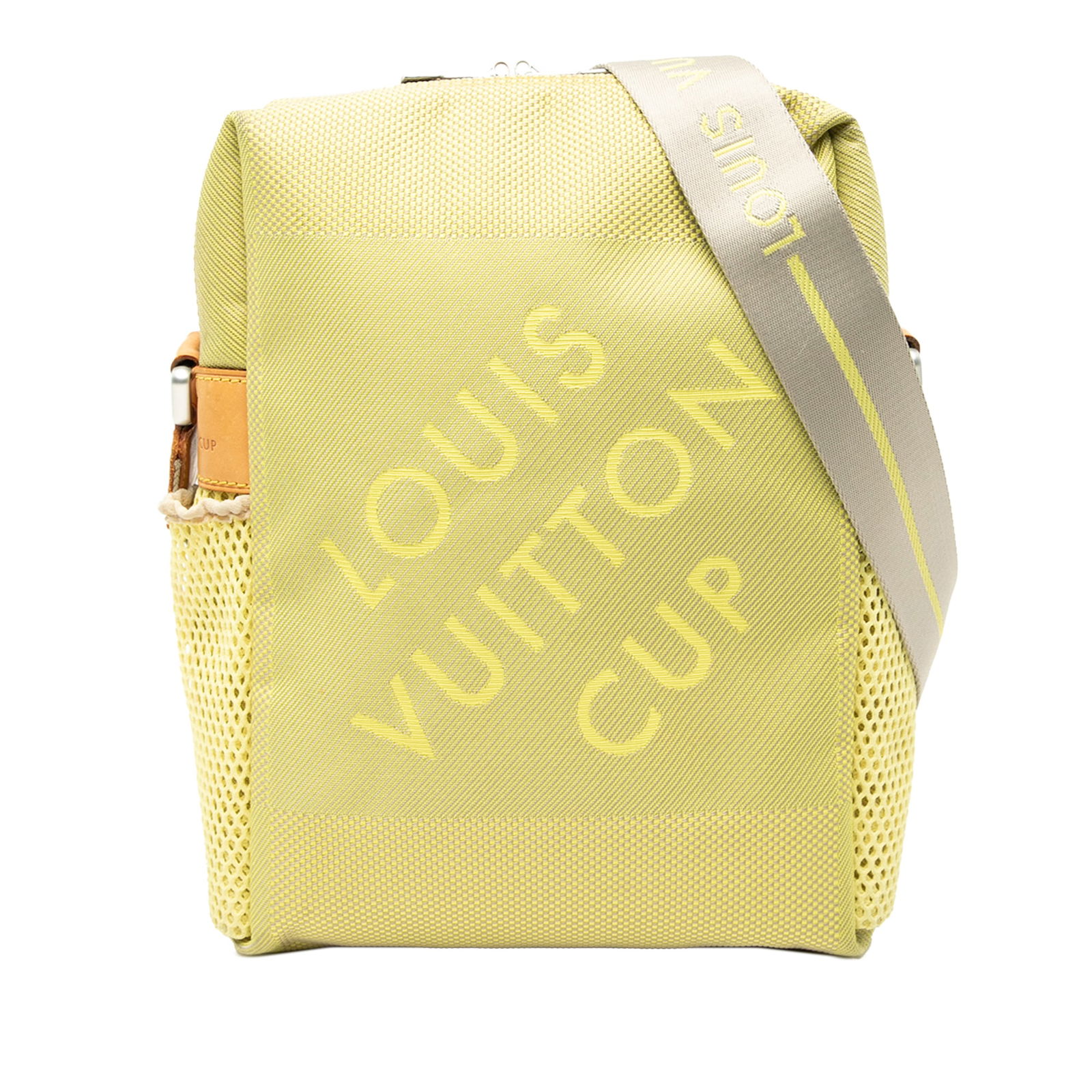 Louis Vuitton Damier Geant LV Cup Weatherly Green Canvas Bag: Louis Vuitton Damier Geant LV Cup Weatherly Green Canvas Bag The Louis Vuitton Damier Geant LV Cup Weatherly is a stylish and functional bag crafted from durable canvas with vachetta leather trim. It
