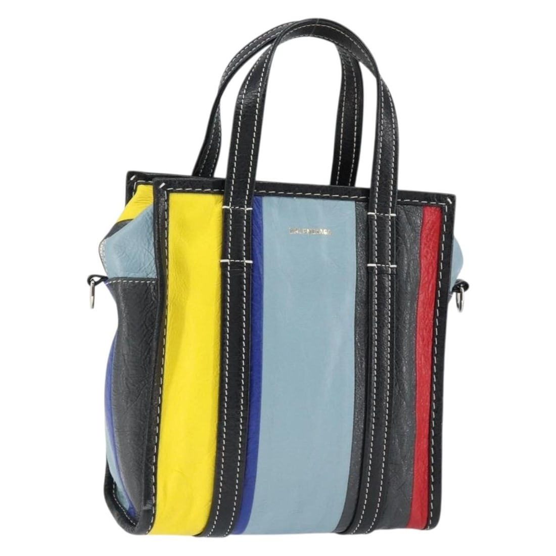 BALENCIAGA Bazaar Shopper XS Leather Hand Bag Multicolor Auth 513989 (1 of 18)