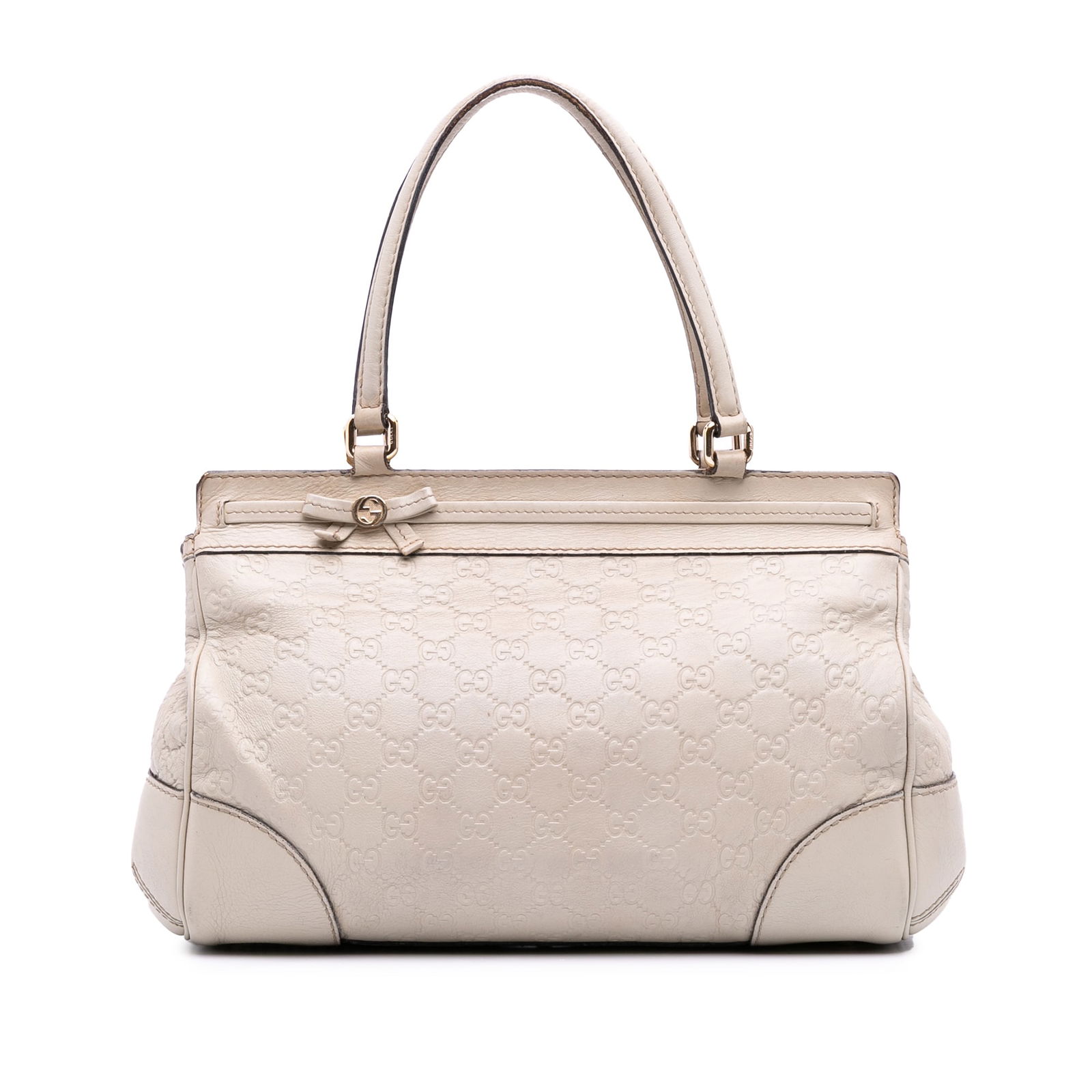 Gucci Guccissima Mayfair Tote White Embossed Leather Bag (1 of 12)