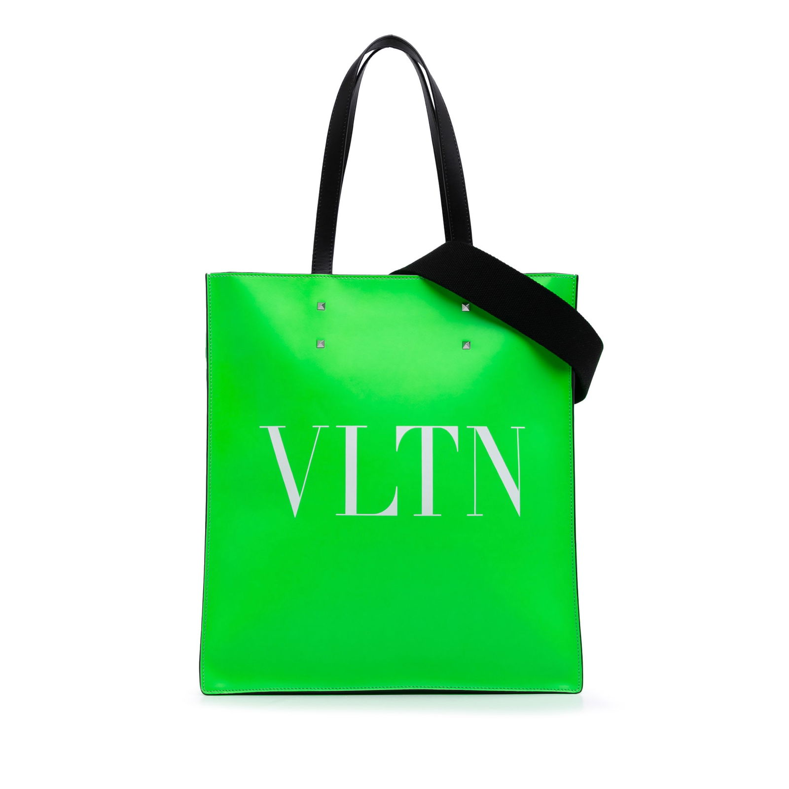 Valentino VLTN Green Leather Satchel with Detachable Strap: Valentino VLTN Green Leather Satchel with Detachable Strap The Valentino Leather VLTN Satchel is a stylish accessory crafted from high-quality leather, featuring a sophisticated green color. It includ