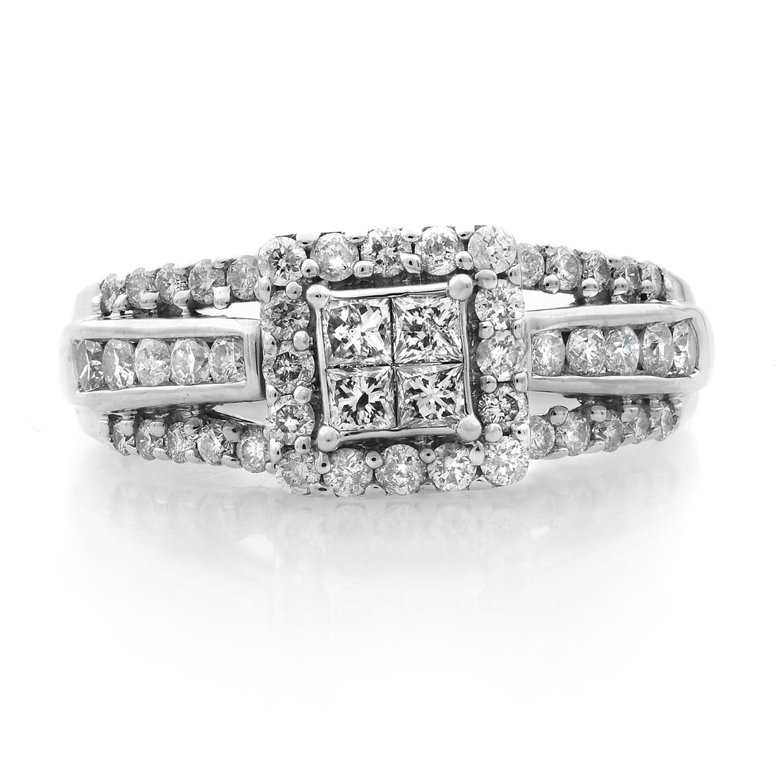 Rachel Koen 14K White Gold 1.25ct Diamond Wedding Ring Size 7: Rachel Koen 14K White Gold 1.25ct Diamond Wedding Ring Size 7 This exquisite ladies wedding ring from Rachel Koen is crafted in 14K white gold and features a stunning pave setting adorned with both ro