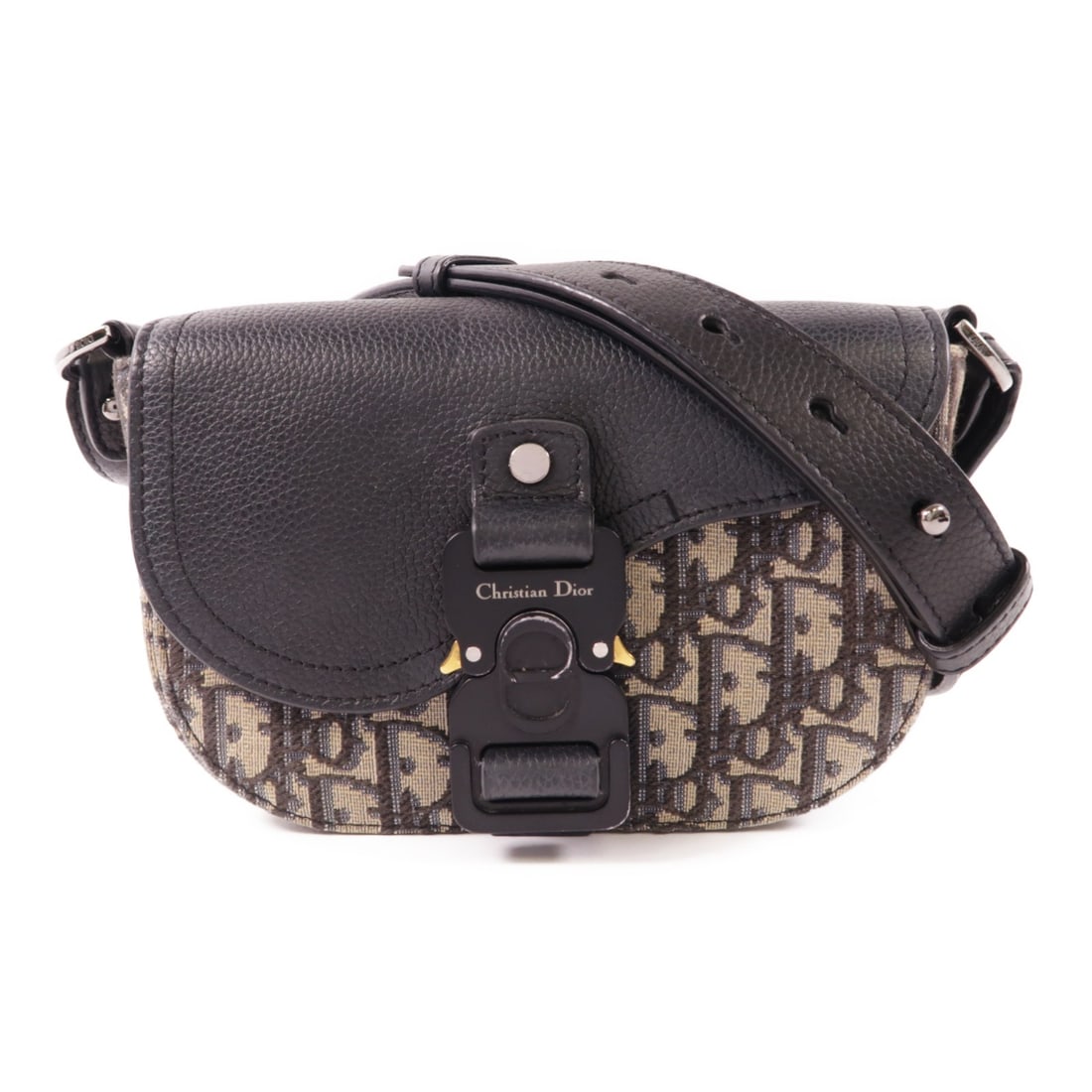 Dior Mini Saddle Navy Canvas Shoulder Bag (1 of 14)