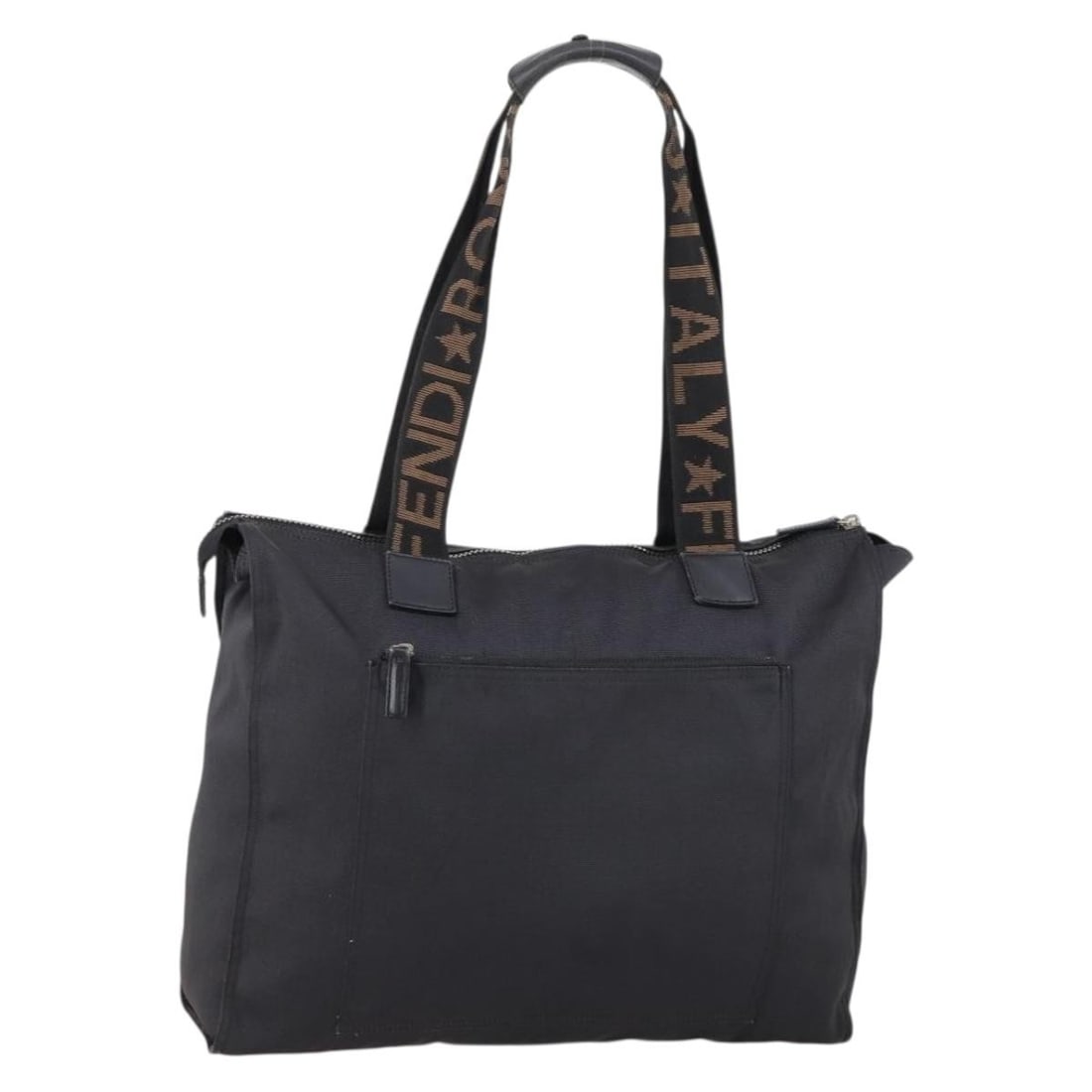 FENDI Black Silver Nylon Tote Bag Italy (1 of 18)