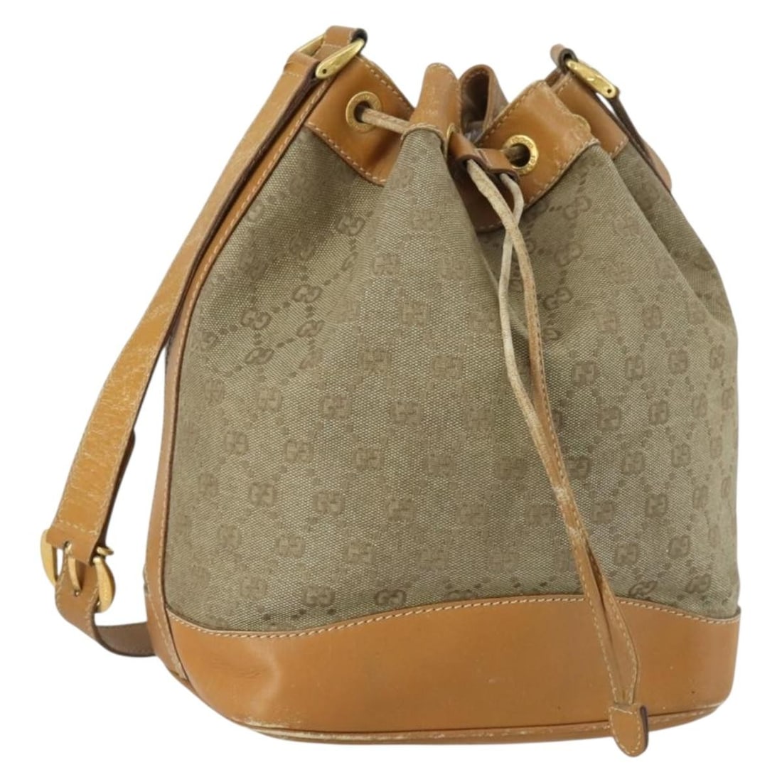 Beige and Gold GG Canvas Gucci Shoulder Bag from Italy (1 of 18)
