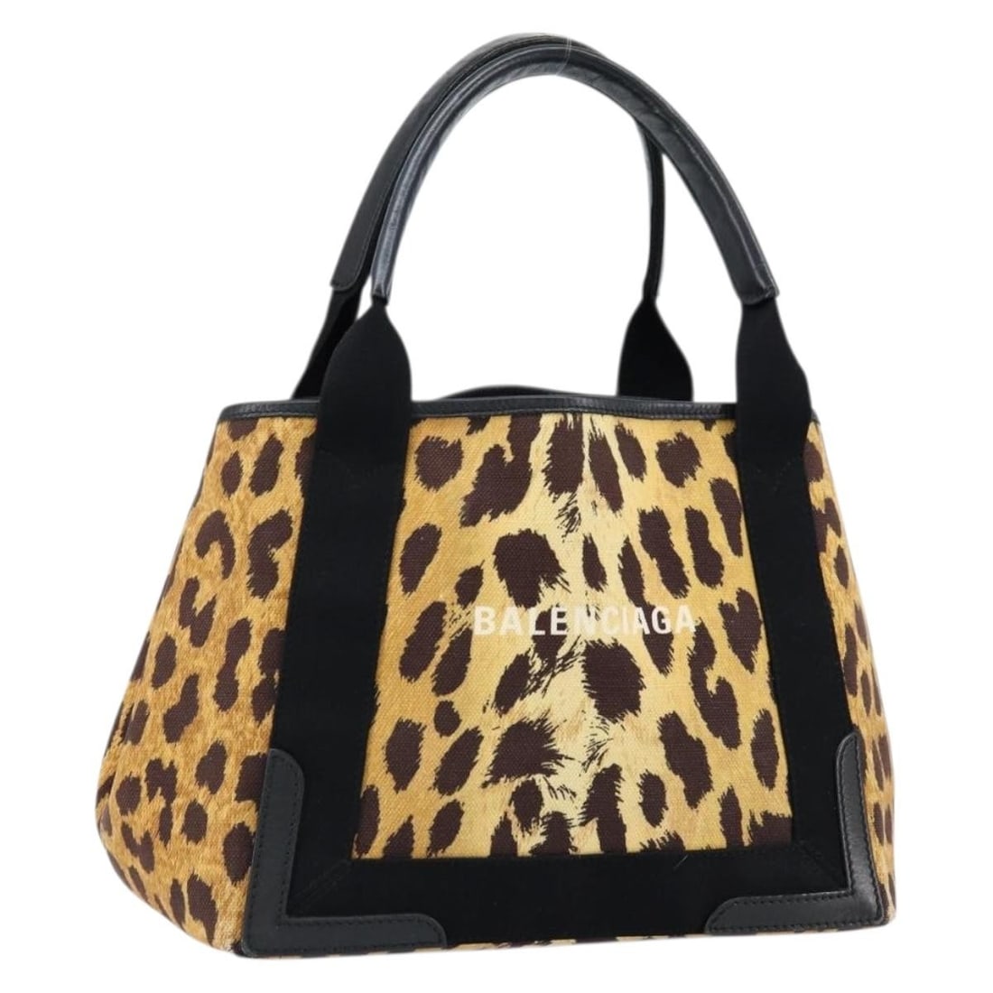 BALENCIAGA Cabas S Hand Bag Brown Silver Canvas 339933 Auth (1 of 18)