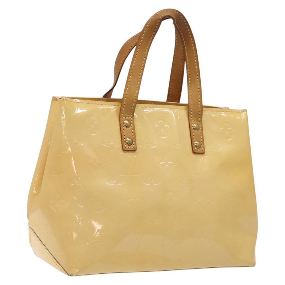 LOUIS VUITTON Monogram Vernis Reade PM Hand Bag Marshmallow Pink M91306 Auth (1 of 18)