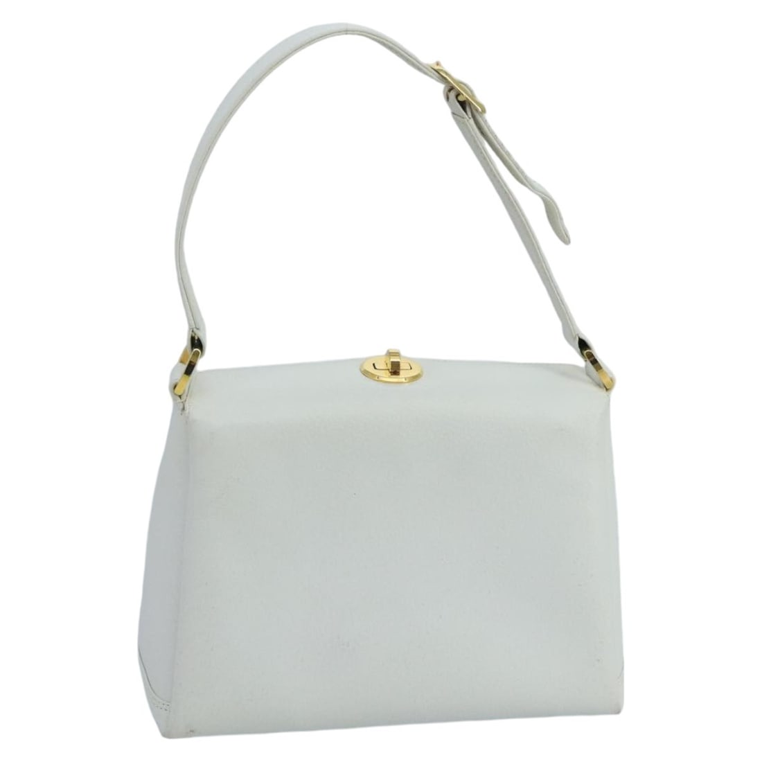 GUCCI Leather Hand Bag White Gold Auth MR709 Italy (1 of 18)