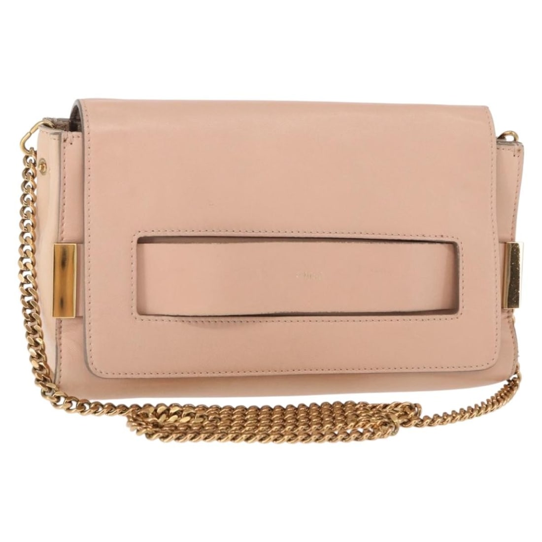 Chloe Pink Gold Leather Chain Shoulder Bag BA8401 Made in Italy (1 of 18)