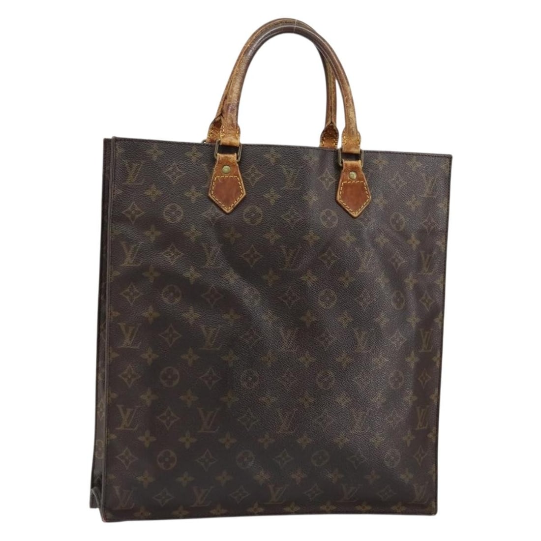 LOUIS VUITTON Monogram Sac Plat Hand Bag M51140 Auth MI1920 (1 of 18)