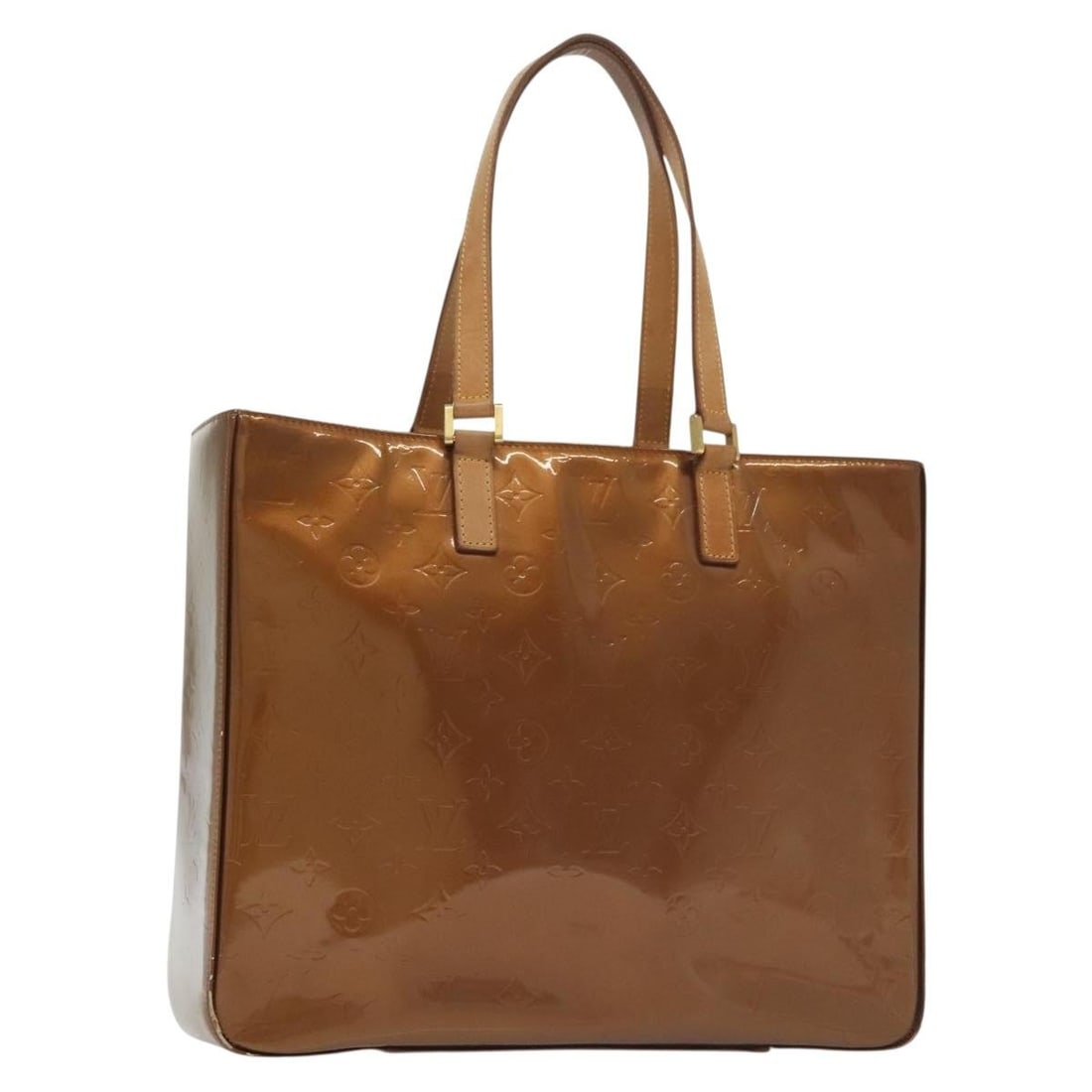 Louis Vuitton Monogram Vernis Columbus Tote Bag Bronze M91134 Spain: Louis Vuitton Monogram Vernis Columbus Tote Bag Bronze M91134 Spain This stylish LOUIS VUITTON Monogram Vernis Columbus Tote Bag is crafted from luxurious patent leather in a stunning bronze hue. Desi