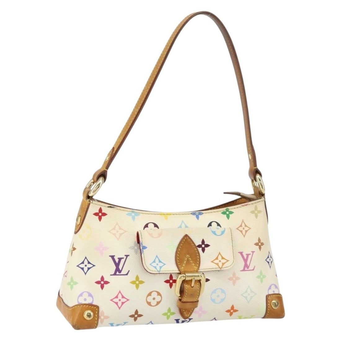 Louis Vuitton Multicolor Canvas Eliza White Shoulder Bag M40098 France (1 of 18)