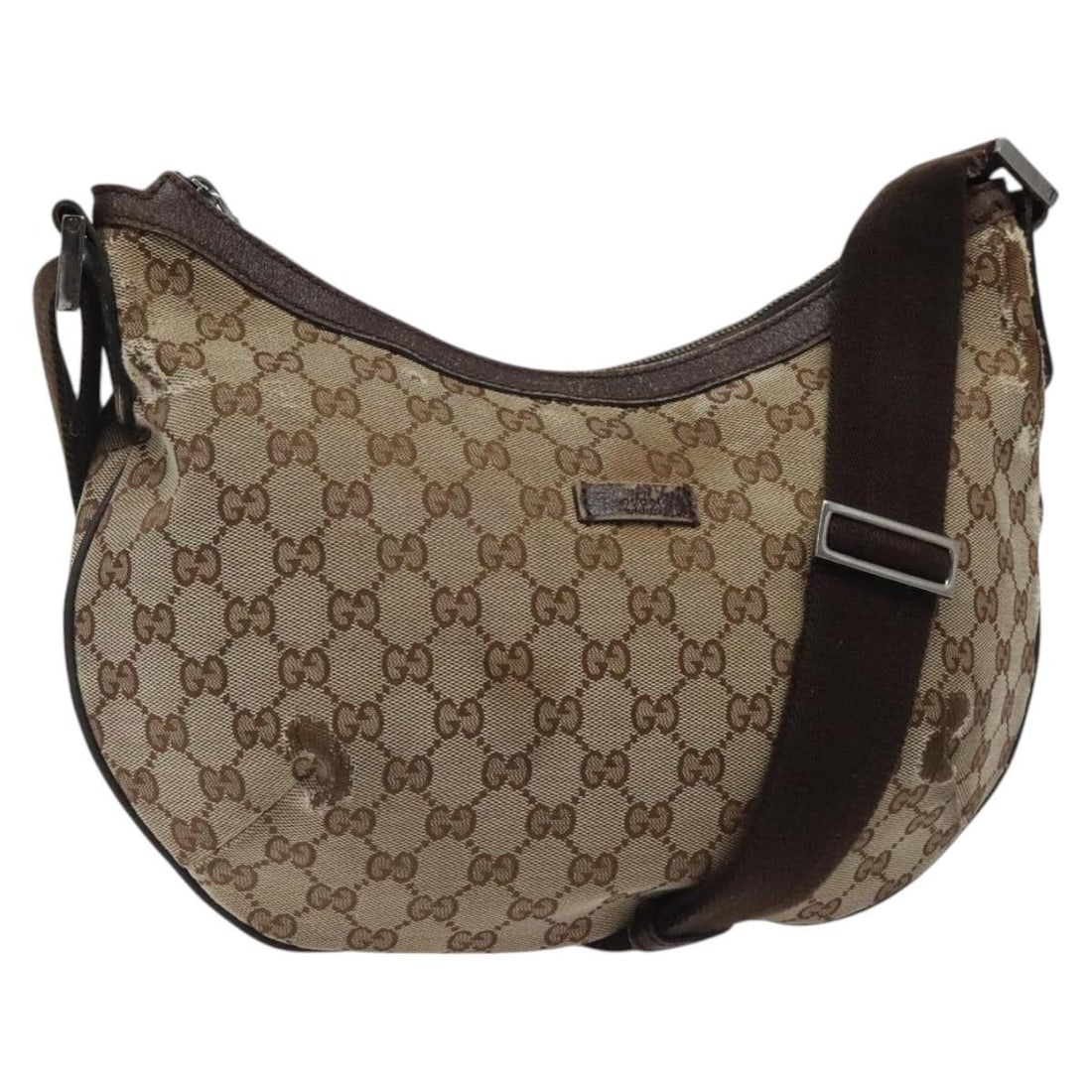 GUCCI GG Canvas Shoulder Bag Beige Silver 181092 Italy Auth (1 of 18)