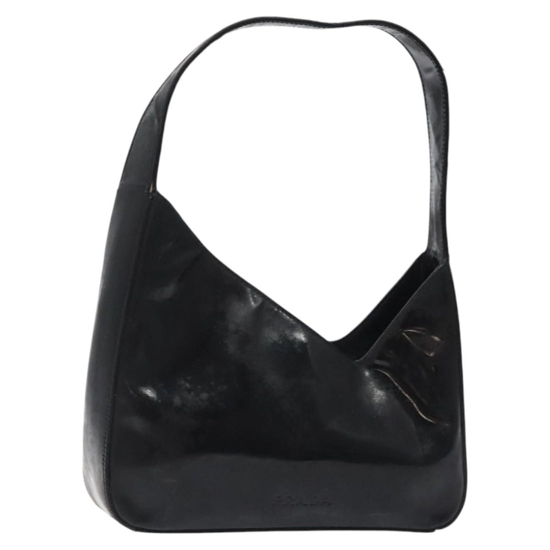 PRADA Black Patent Leather Shoulder Bag Italy Auth SW790 (1 of 18)