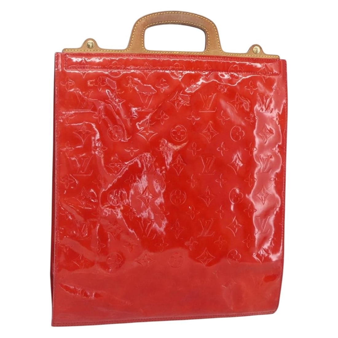 LOUIS VUITTON Monogram Vernis Stanton Red Tote Bag M91078 Auth: LOUIS VUITTON Monogram Vernis Stanton Red Tote Bag M91078 Auth Introducing the LOUIS VUITTON Monogram Vernis Stanton Tote Bag in a striking red hue. This stylish tote is crafted from high-quality pate