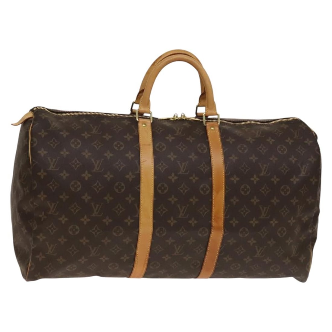 LOUIS VUITTON Monogram Keepall 55 Boston Bag M41424 Authentic France (1 of 18)