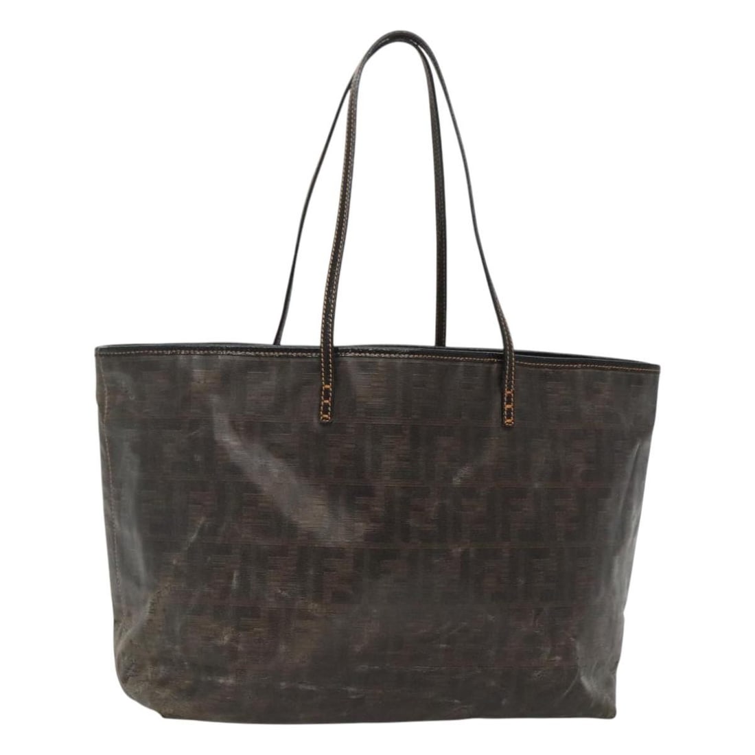 FENDI Zucca Canvas Tote Bag Black Brown Made in Italy: FENDI Zucca Canvas Tote Bag Black Brown Made in Italy This authentic FENDI Zucca Canvas Tote Bag showcases a stylish blend of black and brown hues, making it a versatile accessory for any outfit. Craf