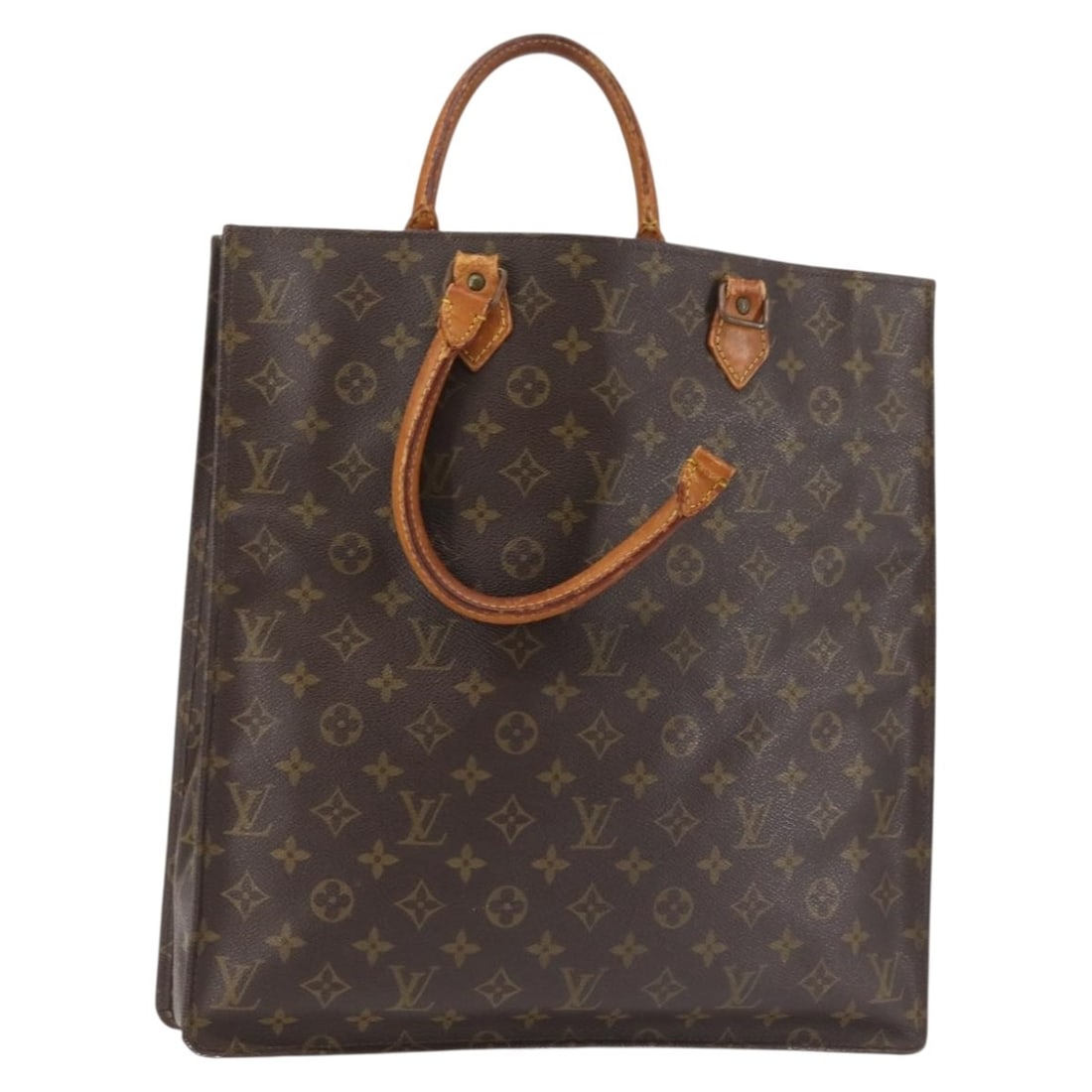 LOUIS VUITTON Monogram Sac Plat Hand Bag M51140 France Authentic (1 of 18)