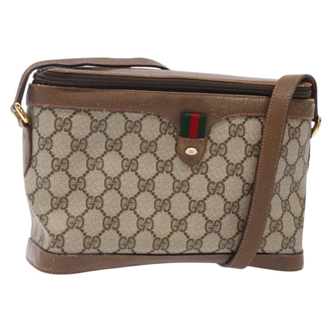 GUCCI GG Supreme Sherry Line Shoulder Bag PVC Beige Gold 904 02 069 Auth: GUCCI GG Supreme Sherry Line Shoulder Bag PVC Beige Gold 904 02 069 Auth Elevate your accessory game with this authentic GUCCI GG Supreme Web Sherry Line Shoulder Bag, crafted from durable PVC leather