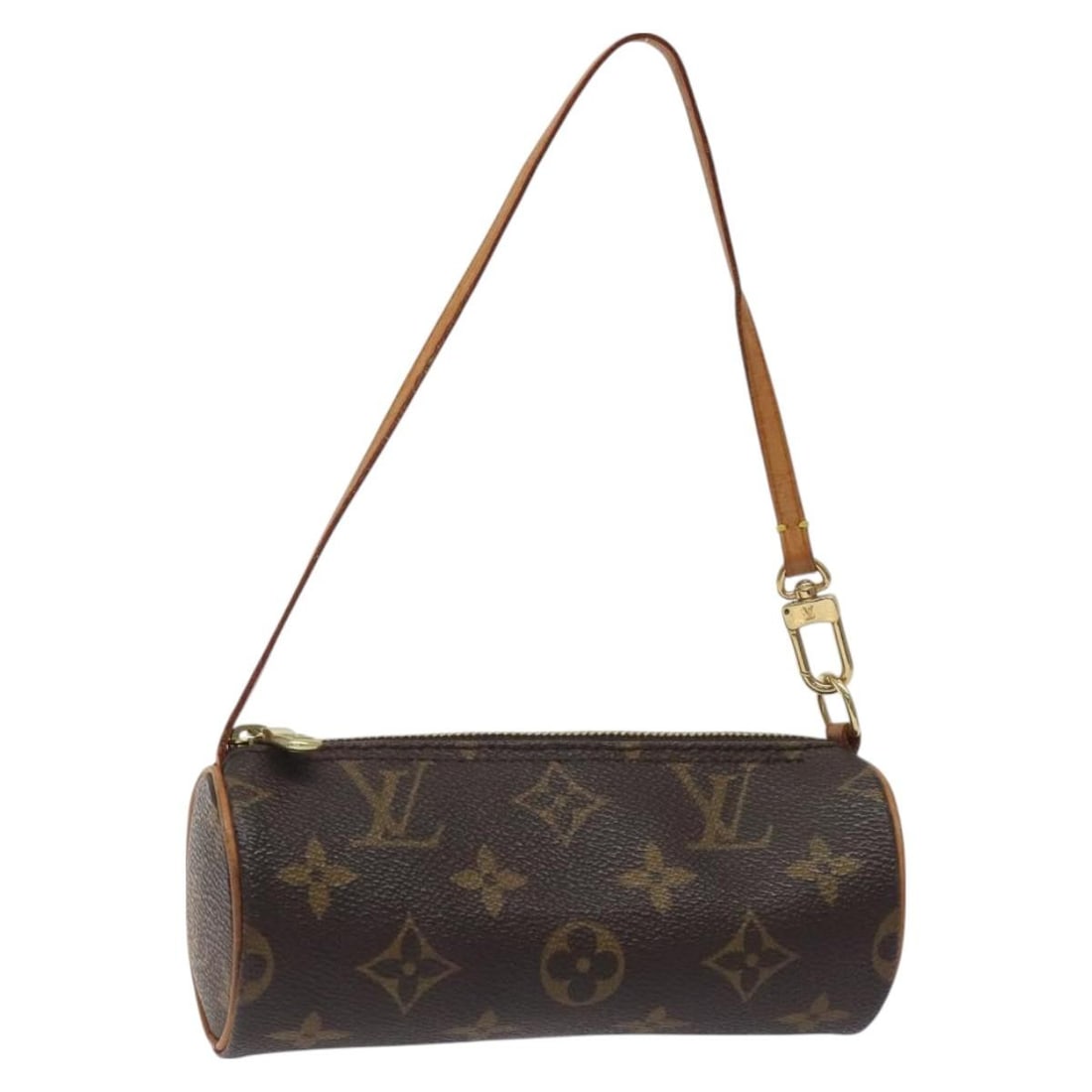 Papillon Pochette handbag in brown by Louis Vuitton: Papillon Pochette handbag in brown by Louis Vuitton This is a Louis Vuitton Papillon Pochette bag in brown, designed for female use. The bag features slight rubbing on the outside surface and corners,